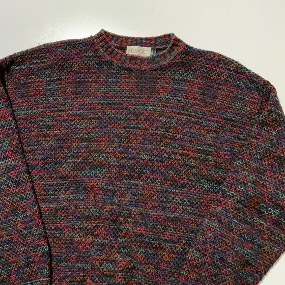 Vintage Bellagio Italy Multicolored 3D Artsy Crewneck Pullover Sweater - Picture 3 of 9